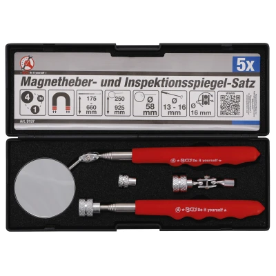 Afbeelding van BGS Magneethulp en inspectiespiegelset 4 delig