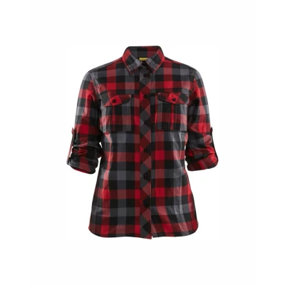 Afbeelding van Blaklader Dames overhemd flanel 3209 1152 Rood/Zwart