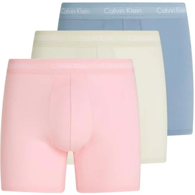 Afbeelding van CALVIN KLEIN Heren Boxer KORT 3PK 000NB1770A Brief, Multi (Faded Denim, Celadon Tint, Buff Pk), S, S