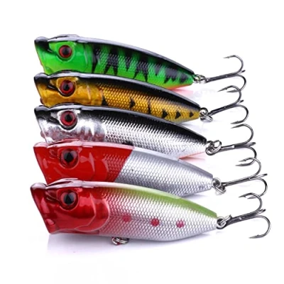 Afbeelding van CENPEK 5 Stks Vissen Lokken Visset, 6.5 cm Topwater Drijvende Lokken, Life Like Zwembadbait, Visgerei Aas Set voor Zoetwater Saltwater Karper Bass Snoek