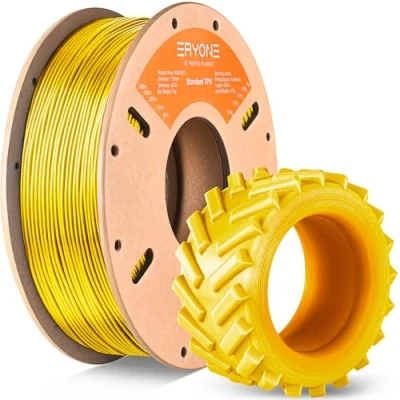 Afbeelding van ERYONE TPU filament 1,75 mm, voor 3D printer, 1 kg, spoel, +/ 0,05 95 A, geel
