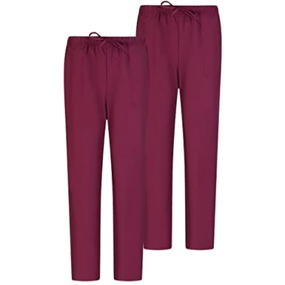 Afbeelding van MISEMIYA Verpakking van 2 stuks, uniseks, elastische band, medische uniformen, laboratoria, Granaatrood 68, L