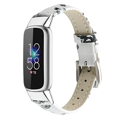 Afbeelding van Tyogeephy lederen bandje compatibel met de Fitbit luxe band, klassieke vervangende bandjes Large