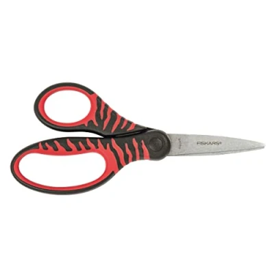 Afbeelding van Fiskars Kinderschaar, vanaf 8 jaar, lengte: 18 cm, voor rechts en linkshandigen, roestvrij staal/kunststof, zwart/rood, 1027423