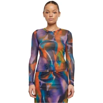 Afbeelding van Urban Classics AOP Longsleeve Longsleeve, Dames, Maat: Small, Multicolorreflection