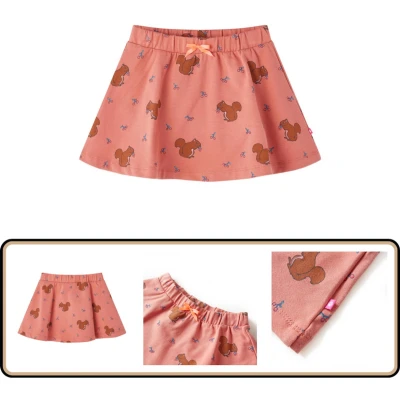 Afbeelding van Kinderrokje oudroze Maat 128 Eekhoornprint Meisjesrokje Roze Rokje Eekhoorn Print Kindermode