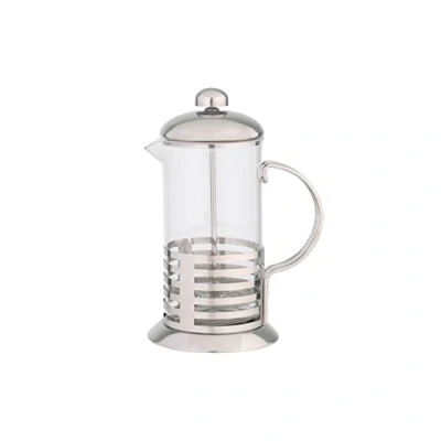Afbeelding van Axentia koffie en theebereider, roestvrij staal koffiezetapparaat, 1 liter inhoud, vol aroma, persfilterkan, direct genieten, koffiepers met temperatuurbestendig borosilicaatglas, French Press