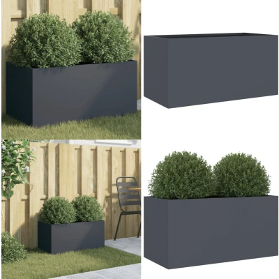 Afbeelding van Plantenbak 62x30x29 cm koudgewalst staal antracietkleurig