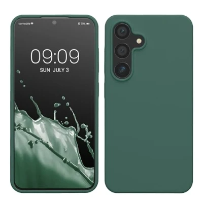 Afbeelding van kwmobile telefoonhoesje geschikt voor Samsung Galaxy S24 Hoesje met siliconen coating Smartphone case in dennengroen
