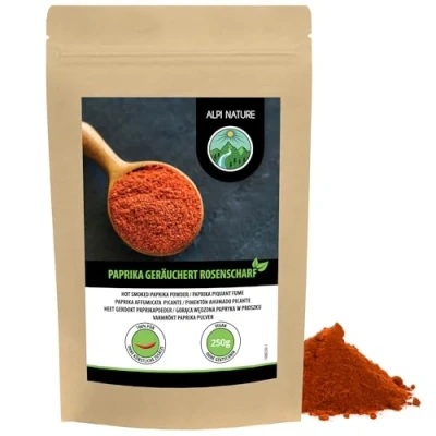 Afbeelding van Heet gerookte paprika (250g), hete gemalen uit Spanje, gerookt paprikapoeder in hersluitbare verpakking