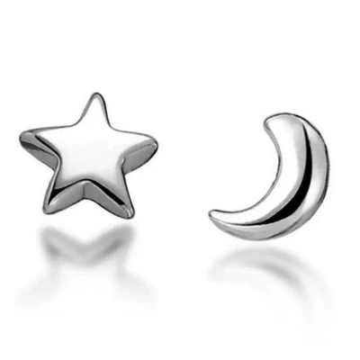 Afbeelding van Jomide Oorknoppen Ster en Maan 925 sterling zilver