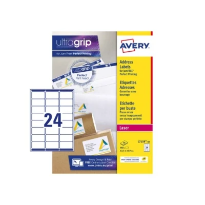 Afbeelding van Etiket Avery L7159 40 63.5x33.9mm wit 960stuks