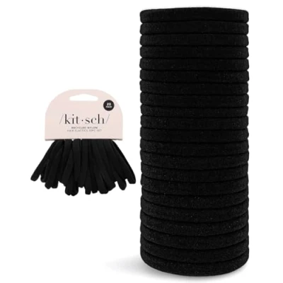 Afbeelding van KITSCH Zwarte nylon elastieken 20 stuks set, CT