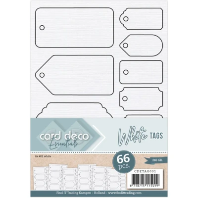 Afbeelding van Card Deco Essentials Tags White