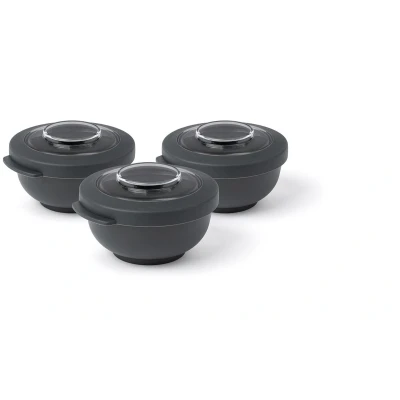 Afbeelding van Amuse Tylla Charcoal Snack set Perfect Afsluitbare Snackdoosjes Voor onderweg Vaatwas, magnetron, en diepvriesbestendig Zwart 3 x 200 ml
