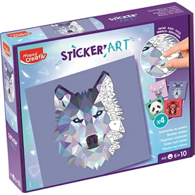 Afbeelding van Maped Creativ Sticker&#039;Art stickers met cijfers, 400 voor het maken van afbeeldingen dieren uit origami creatieve activiteit, denken en concentratie vanaf 6 jaar