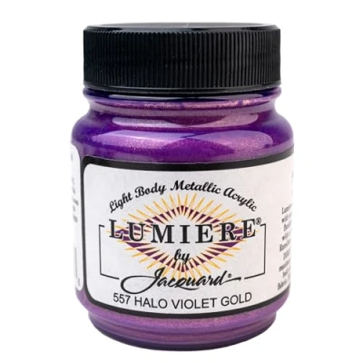 Afbeelding van Jacquard Lumiere Metallic Acrylic Paint 2.25oz Halo Violet Gold