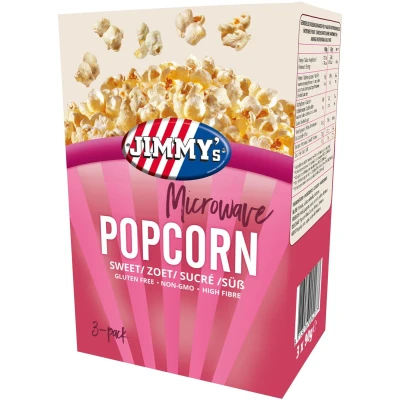 Afbeelding van Jimmy&#039;s Magnetron Popcorn Zoet 3 x 90 Gram
