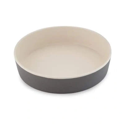 Afbeelding van Beco Kattenbak voer en waterbak, slijtvast bamboe, donkergrijs 13,5 cm diameter