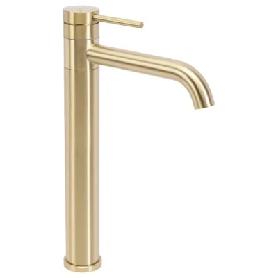 Afbeelding van Rea Lungis Brush Gold High Wastafelkraan Geborsteld Goud 16,5X5,2X34,5Cm