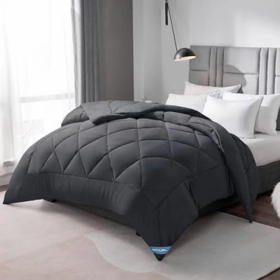 Afbeelding van Wavve dekbed, 240 x 260 cm, 4 seizoenen, 300 g/m², microvezel, super zachte deken, slaapdeken, ademend, grijs