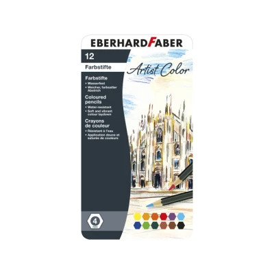 Afbeelding van kleurpotloden Eberhard Faber metaaletui a 12 stuks EF 516112
