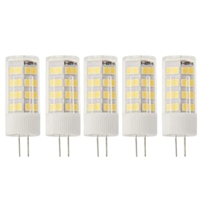 Afbeelding van Jandei LED lampen, 5 stuks, 12 V DC, G4, W vermogen, koudwit, 6000 K, 400 lumen (komt overeen met 35 40 halogeen), mm Ø, 46 totale lengte pennen, beschermingsklasse IP20