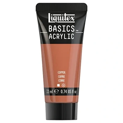 Afbeelding van Liquitex 8870457​ Basics acrylverf Copper, 22 ml tube, lichtecht, waterbestendig, voor het schilderen en decoreren van hout, metaal, keramiek, kunststof, canvas