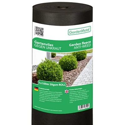 Afbeelding van GardenMate Worteldoek 50g/m² anti onkruiddoek scheurvast gronddoek waterdoorlatend 1mx100m = 100m2
