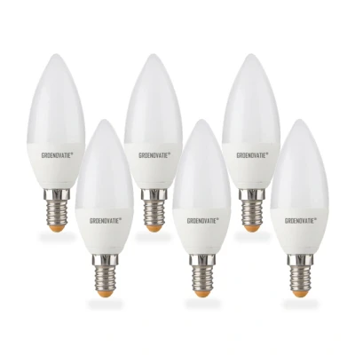 Afbeelding van E14 LED Kaarslamp 4W Warm Wit 6 Pack