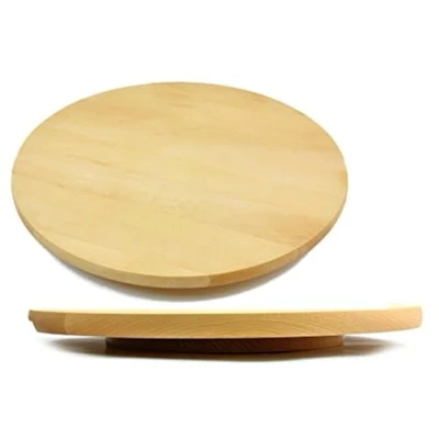 Afbeelding van Lazy Susan presenteerbord van hout voor het serveren taarten en pizza, rond draaibaar, 25 cm in diameter