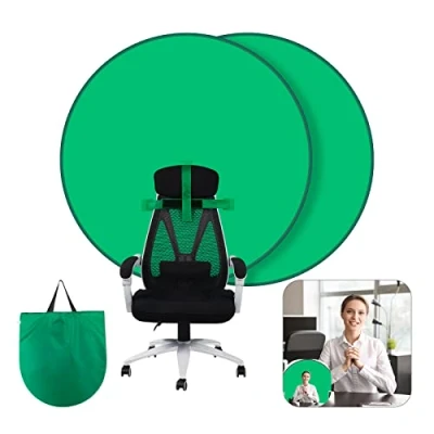 Afbeelding van Greenscreen Chromakey Achtergrond voor Fotografie, Rond Opvouwbare Pop up Fotoachtergrond, Draagbaar Rolgordijn 1.42 m Video opname,Live uitzendingen, Achtergrondsysteem