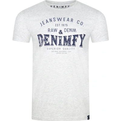 Afbeelding van DENIMFY Heren T Shirt DFNuri regular fit Grijs 4XL Ronde Hals Volwassenen
