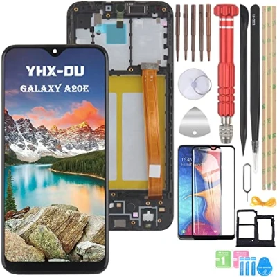 Afbeelding van YHX OU 5,8&quot; Display voor Samsung Galaxy A20e 2019 SM A202F/DS LCD scherm, Touchscreen, Vervangend Beeldscherm, Glasmontage met Reparatieonderdelen Gereedschapskist（ zwart + frame）