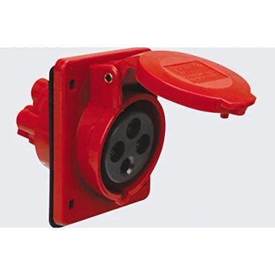 Afbeelding van Knightsbridge IN0018 IP44 hoek plaatmontage stopcontact 3P+N+E, 415 V, rood, V 32 A