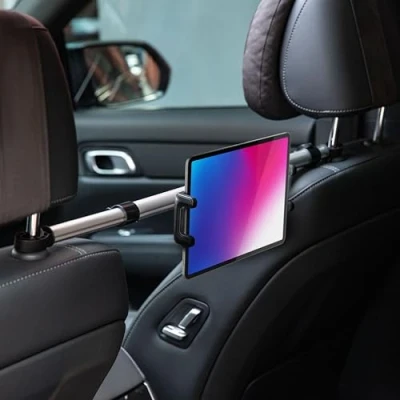 Afbeelding van Girafus tablet houder midden auto 4 13 inch mobiele telefoon &amp; switch voor de stabiel en veilig tussen hoofdsteunen iPad tablethouder