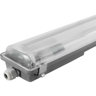 Afbeelding van Ledvion Voor Twee LED Armatuur 60CM, RVS Clips, IP65, Incl. Buis &amp; Armatuur,+ 75.000 uur, Stof en Explosievrij