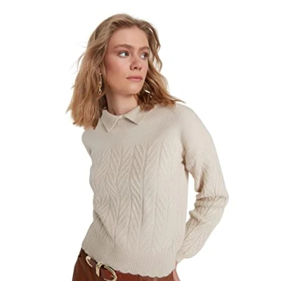 Afbeelding van Trendyol Mink Slim Fit Wollen Turtleneck Haar Gebreide Trui Tmnaw22Kz0302