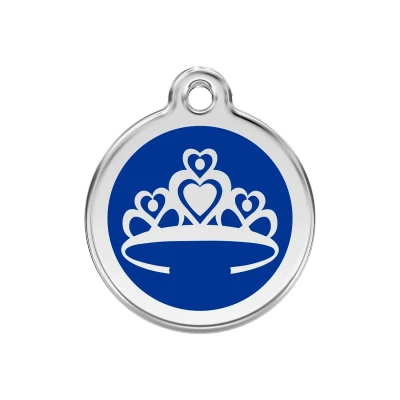 Afbeelding van Crown Navy roestvrijstalen hondenpenning medium/gemiddeld dia. 3 cm RedDingo