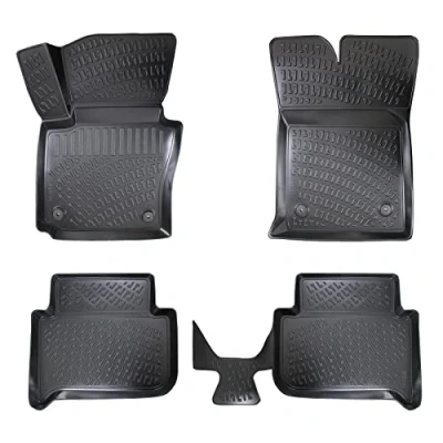 Afbeelding van Rizline Perfecte pasvorm 3D vloermatten auto compatibel met Volkswagen Touran 1 Gen 2003 2015 accessoires 1e en 2e rij rubberen matten auto&#039;s TPE all weather geurloos antislip voor achter
