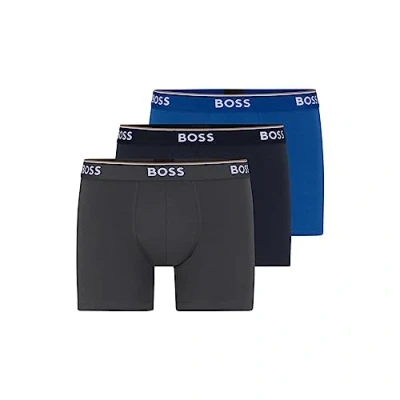 Afbeelding van Boss Hugo heren retroshorts Boxer 3P BM 10146061 07, True Blue/Sky Captain/smeedijzer, M