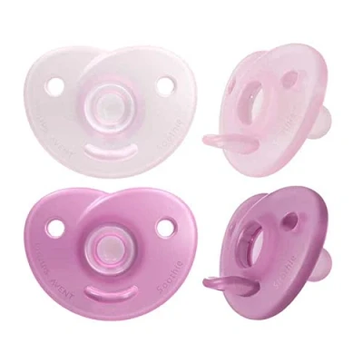 Afbeelding van Philips Avent Soothie Heart, ontworpen rond de natuurlijke contouren van het gezicht baby, gemaakt silicone medische kwaliteit, 2 stuks, SCF099/22,Lichtroze/Framboosroze