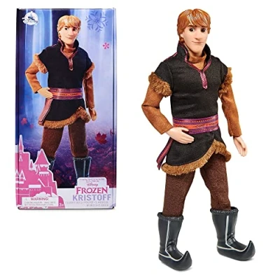Afbeelding van Disney Store officiële Kristoff Classic pop voor kinderen uit, 32 cm, beweegbare met gevormd haar en sherpa laarzen, geschikt vanaf 3 jaar