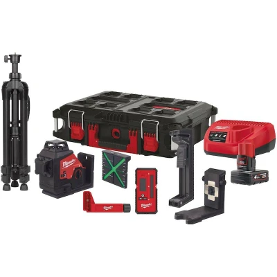 Afbeelding van Milwaukee M12 3PLKIT 401P driedimensionale laser met 3 groene 360 gr. cirkels kit