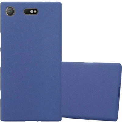 Afbeelding van Cadorabo Hoesje geschikt voor Sony Xperia XZ1 COMPACT in FROST DONKER BLAUW Beschermhoes gemaakt van flexibel TPU silicone Case Cover