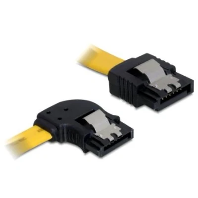 Afbeelding van Kabel SATA 50cm geel links/rechts metaal Delock