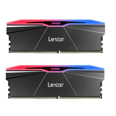 Afbeelding van Lexar ARES Gen2 RGB RAM DDR5 48GB Kit (2x24GB) 7600MHz, DRAM UDIMM 288 Pin Desktop Geheugen, PC Gamegeheugen ondersteunt Intel XMP 3.0/versterkt door SK hynix/CL38 48 121/1.35V (LD5U24G76C38BR)