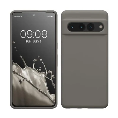Afbeelding van kwmobile telefoonhoesje geschikt voor Google Pixel 7 Pro Hoesje met siliconen coating Smartphone case in steengrijs