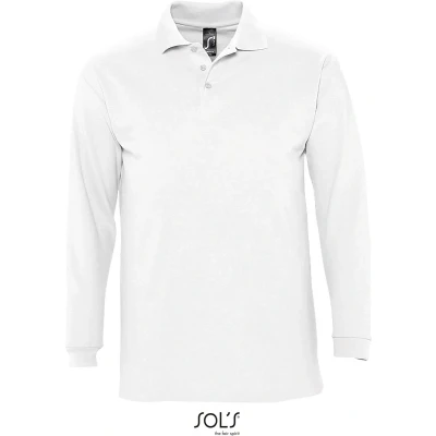 Afbeelding van 2 Pack SOLS Heren Winter II Poloshirt met lange mouwen van Piqué katoen (Wit) Maat 2XL