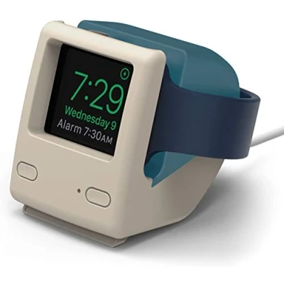 Afbeelding van elago W4 Apple Watch Standaard Laadstation Houder Compatibel met Series 9, 8,SE2 (2022),7,6,SE,5,4,3,2,1 / 45mm/ 44mm/ 42mm/ 41mm/ 40mm/ 38mm, 1998 Vintage Design (Acqua Blauw)